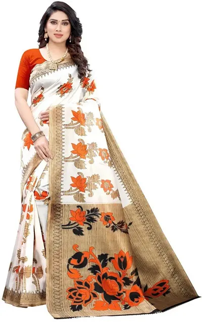 New Trendy Printed Art Silk Sarees with Blouse Piece