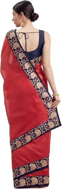 Beautiful Red Velvet Saree with Blouse piece-thumb1