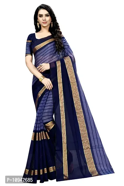 Stylish Cotton Blend Saree With Blouse Piece For Women Pack Of 2-thumb4