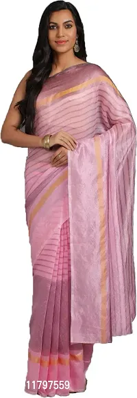 Beautiful Pink Art Silk Saree with Blouse piece-thumb0