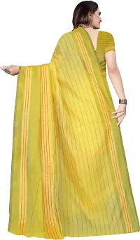 Beautiful Yellow Cotton Silk Saree With Blouse Piece For Women-thumb2