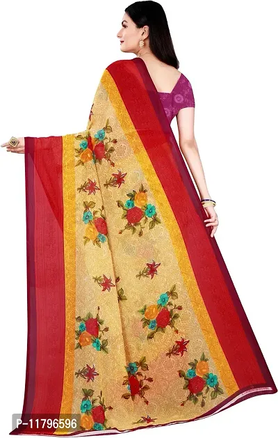 Beautiful Multicoloured Georgette Saree with Blouse piece-thumb2