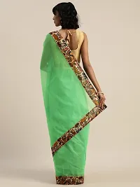 Beautiful Green Art Silk Saree with Blouse piece-thumb3