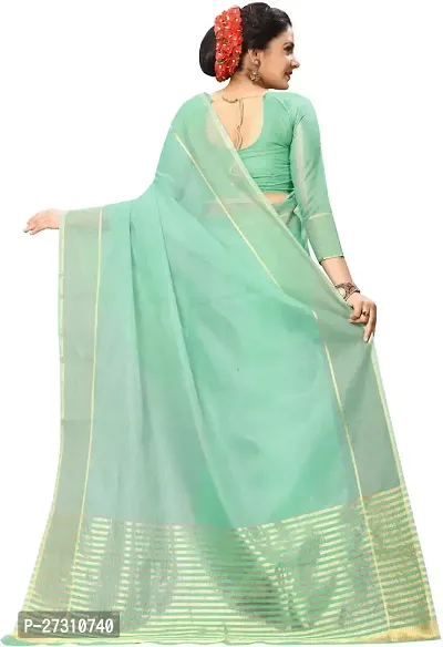 Fancy Cotton Silk Saree With Blouse Piece For Women-thumb2