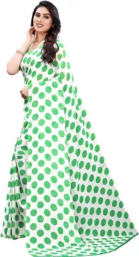 Elegant Printed Daily Wear Georgette Women Saree With Blouse Piece -White For Women-thumb1