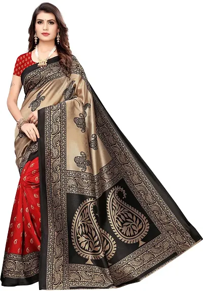 Spacekart Women's Art Silk Saree with Unstitched Blouse Piece