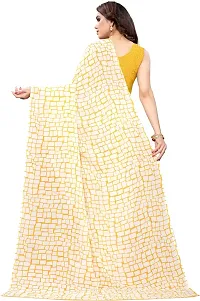 Elegant Printed Bollywood Georgette Women Saree With Blouse Piece -Yellow For Women-thumb2