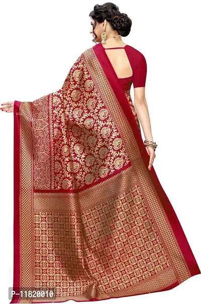 Beautiful Art Silk Saree with Blouse Piece-thumb2