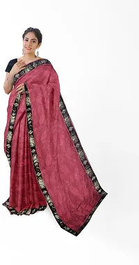 Beautiful Red Cotton Blend Saree with Blouse piece-thumb2