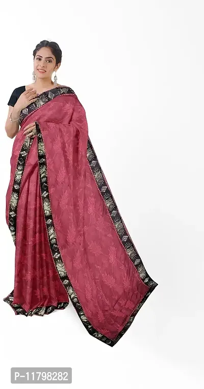 Beautiful Red Cotton Blend Saree with Blouse piece-thumb3