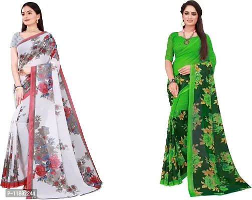 Beautiful Georgette Saree with Blouse Piece Pack Of 2