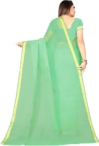 Beautiful Green Art Silk Saree with Blouse piece-thumb2
