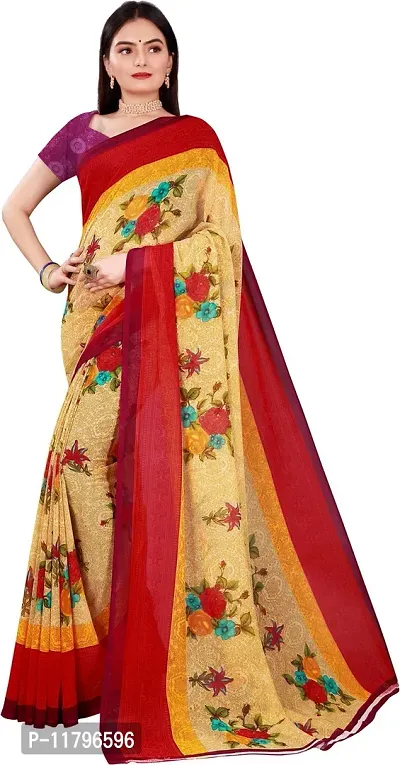 Beautiful Multicoloured Georgette Saree with Blouse piece-thumb3