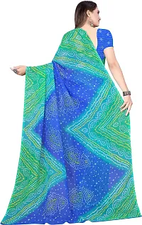 Beautiful Blue Georgette Saree with Blouse piece-thumb2