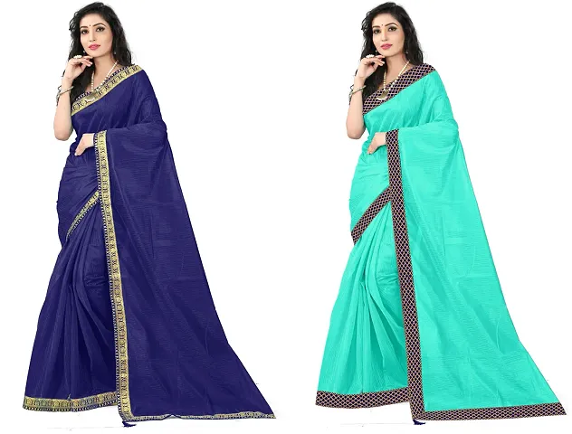 Stylish Fancy Art Silk Saree With Blouse Piece Combo For Women Pack Of 2