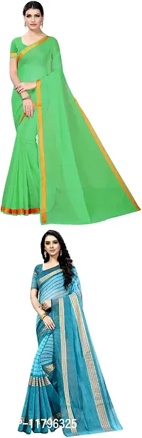 Beautiful Multicoloured Art Silk Saree with Blouse piece Pack Of 2