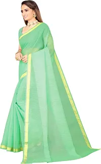 Beautiful Green Art Silk Saree with Blouse piece-thumb3