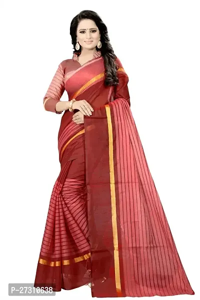 Fancy Cotton Silk Saree With Blouse Piece For Women-thumb0