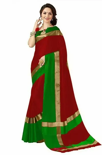 Best Priced Color Block Cotton Silk Solid Sarees