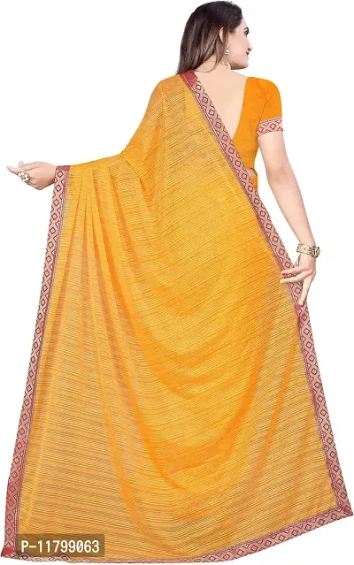 Beautiful Mustard Cotton Blend Saree with Blouse piece-thumb3