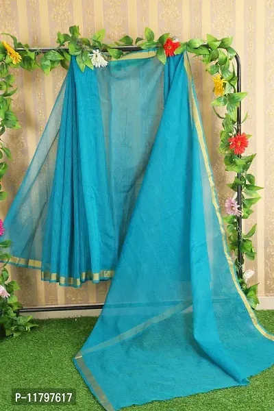 Beautiful Green Art Silk Saree with Blouse piece