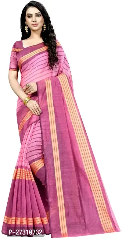 Fancy Cotton Silk Saree With Blouse Piece For Women-thumb0