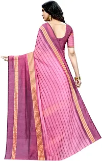 Beautiful Pink Cotton Silk Saree with Blouse piece-thumb1