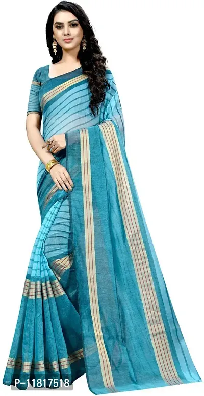 Beautiful Cotton Silk Saree with Blouse Piece