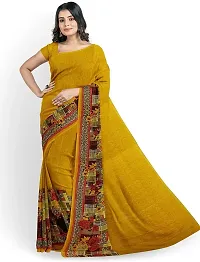 Stylish Printed Bandhani Georgette Women Saree With Blouse Piece -Yellow For Women-thumb2