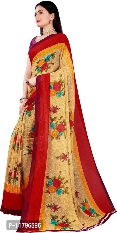 Beautiful Multicoloured Georgette Saree with Blouse piece-thumb0