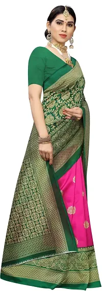 Beautiful Multicoloured Art Silk Saree with Blouse piece-thumb2