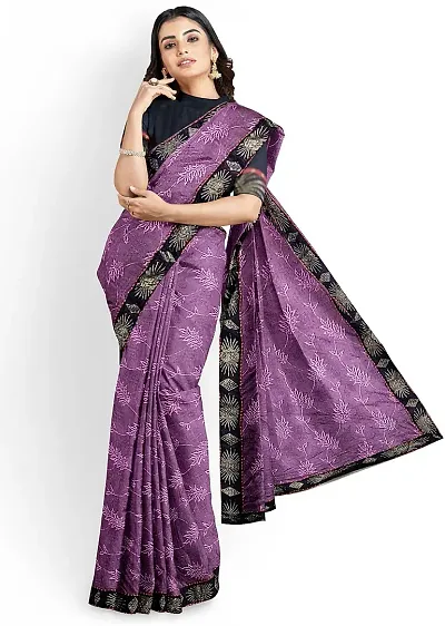 Glamorous Lycra Saree with Blouse piece 