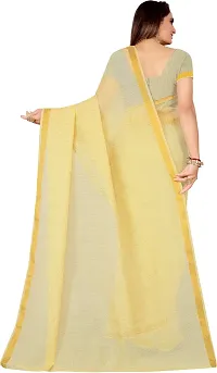 Beautiful Yellow Art Silk Saree with Blouse piece-thumb1