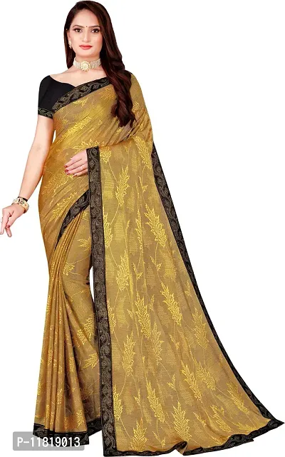 Beautiful Lycra Saree with Blouse Piece-thumb0