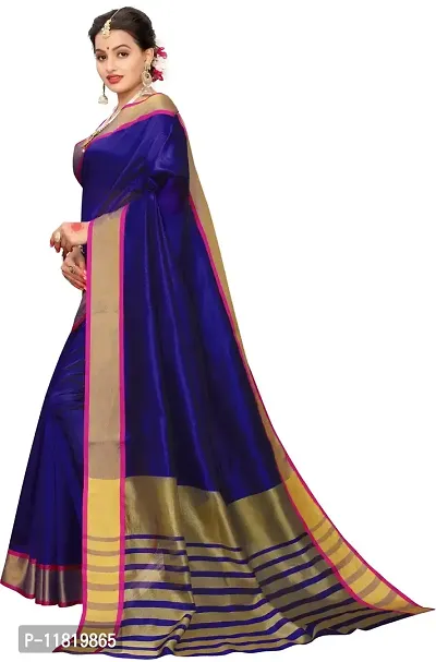 Beautiful Cotton Silk Saree with Blouse Piece-thumb2