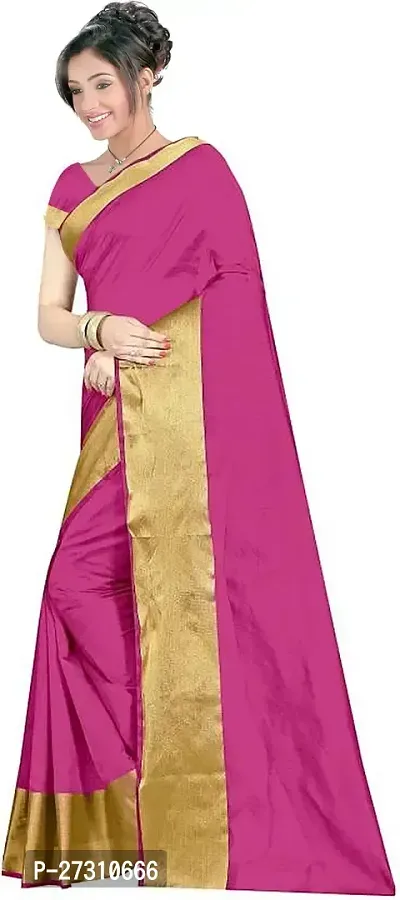 Fancy Cotton Silk Saree With Blouse Piece For Women-thumb3