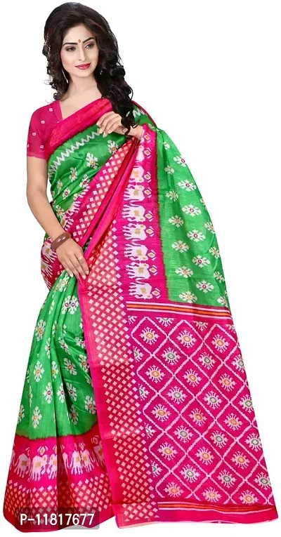 Beautiful Art Silk Saree with Blouse Piece-thumb0