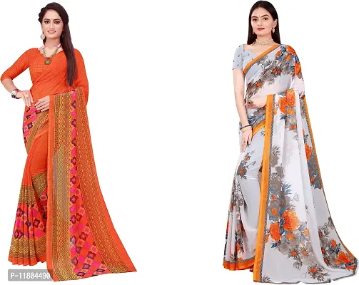 Beautiful Georgette Saree with Blouse Piece Pack Of 2