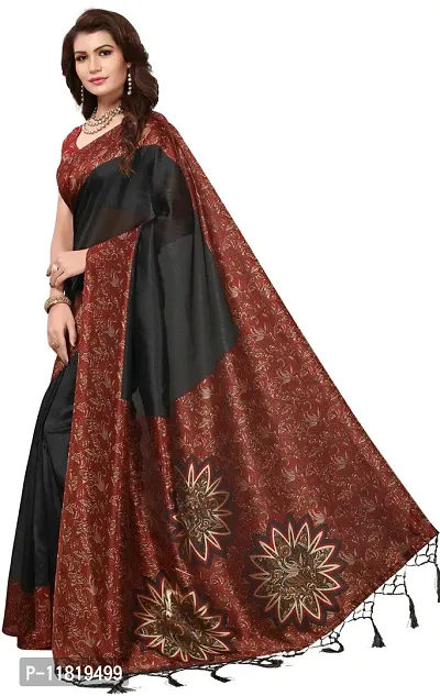 Beautiful Art Silk Saree with Blouse Piece-thumb0