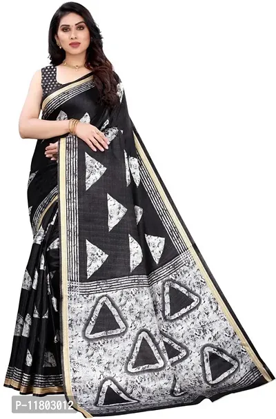 Beautiful Art Silk Saree with Blouse Piece-thumb0