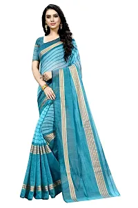 Stylish Cotton Blend Saree With Blouse Piece For Women Pack Of 2-thumb3