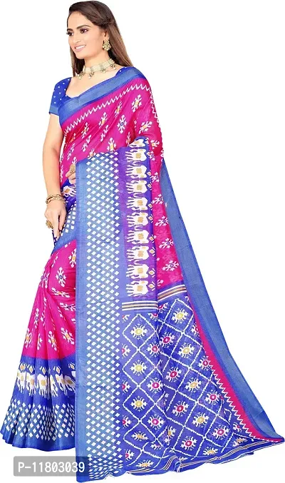 Beautiful Art Silk Saree with Blouse Piece-thumb0