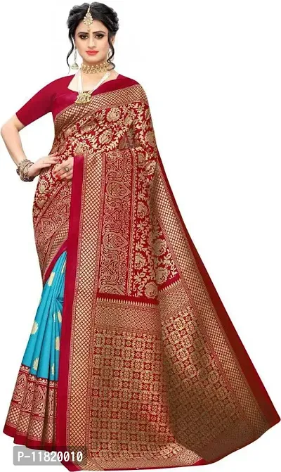 Beautiful Art Silk Saree with Blouse Piece-thumb0