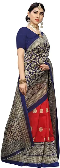 Beautiful Multicoloured Art Silk Saree with Blouse piece-thumb2