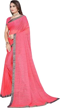 Beautiful Pink Cotton Blend Saree with Blouse piece-thumb1