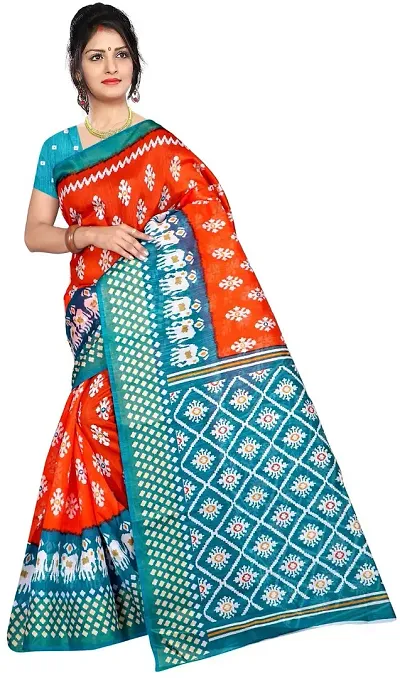 Trending Art Silk Saree with Blouse piece 