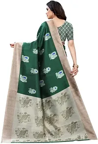 Elegant Woven Design Banarasi Art Silk Women Saree With Blouse Piece -Green For Women-thumb3