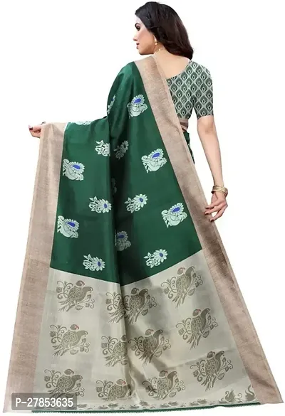 Elegant Woven Design Banarasi Art Silk Women Saree With Blouse Piece -Green For Women-thumb4