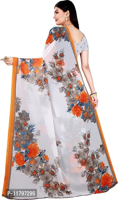 Beautiful Multicoloured Georgette Saree with Blouse piece-thumb3