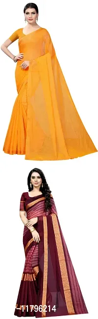 Beautiful Multicoloured Art Silk Saree with Blouse piece Pack Of 2-thumb0